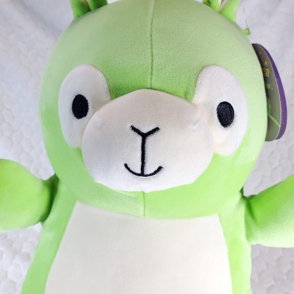 Jim Hugmee Squishmallow 14 Inch BNWT Spring Easter Bright Green Alpaca with Egg - Picture 6 of 7